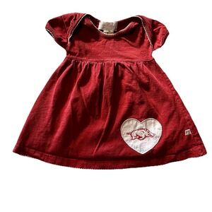Baby Girl Arkansas Razorbacks Dress Red Cotton NCAA Team Spirit Size 12months